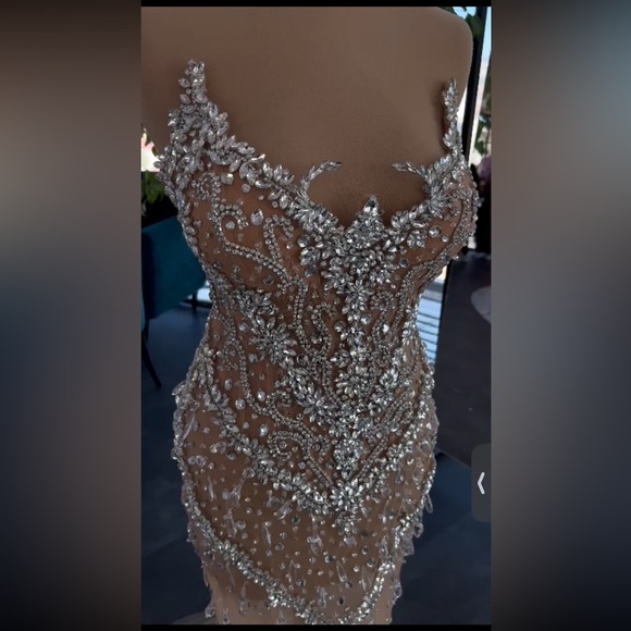 Elegant Silver Embellished Dress